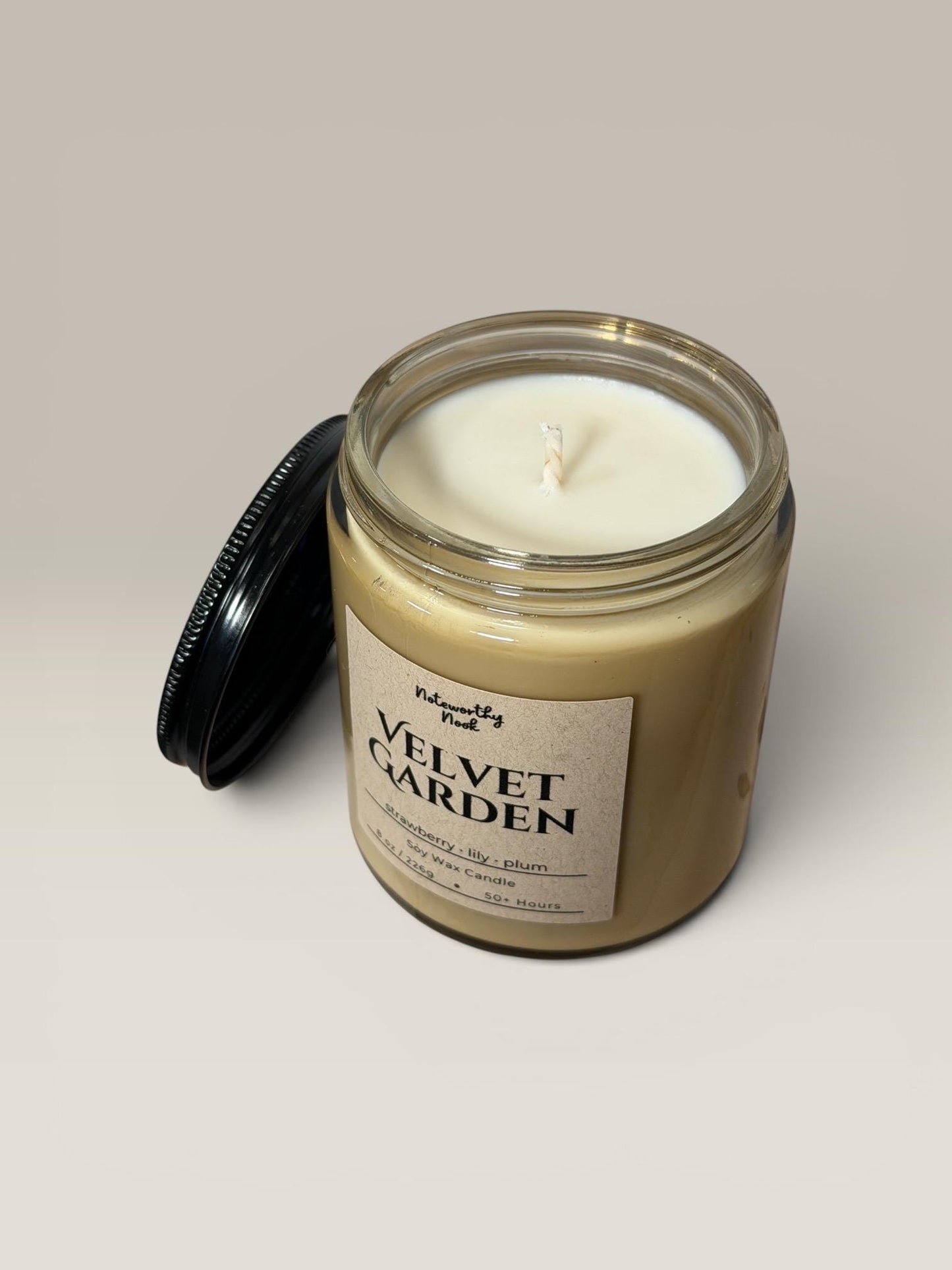 Velvet Garden Candle, Strawberry Lily Plum Scent, Magical Floral Soy Candle, Witchy Garden Candle, Mossy Amber Candle, Cozy Bookish Gift