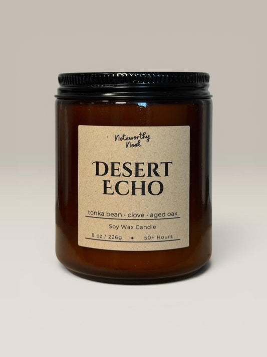 Leather Tonka Candle, Warm Spicy Soy Candle, Earthy Masculine Scent, Cozy Aesthetic Gift, Bergamot Clove Candle, Desert Echo