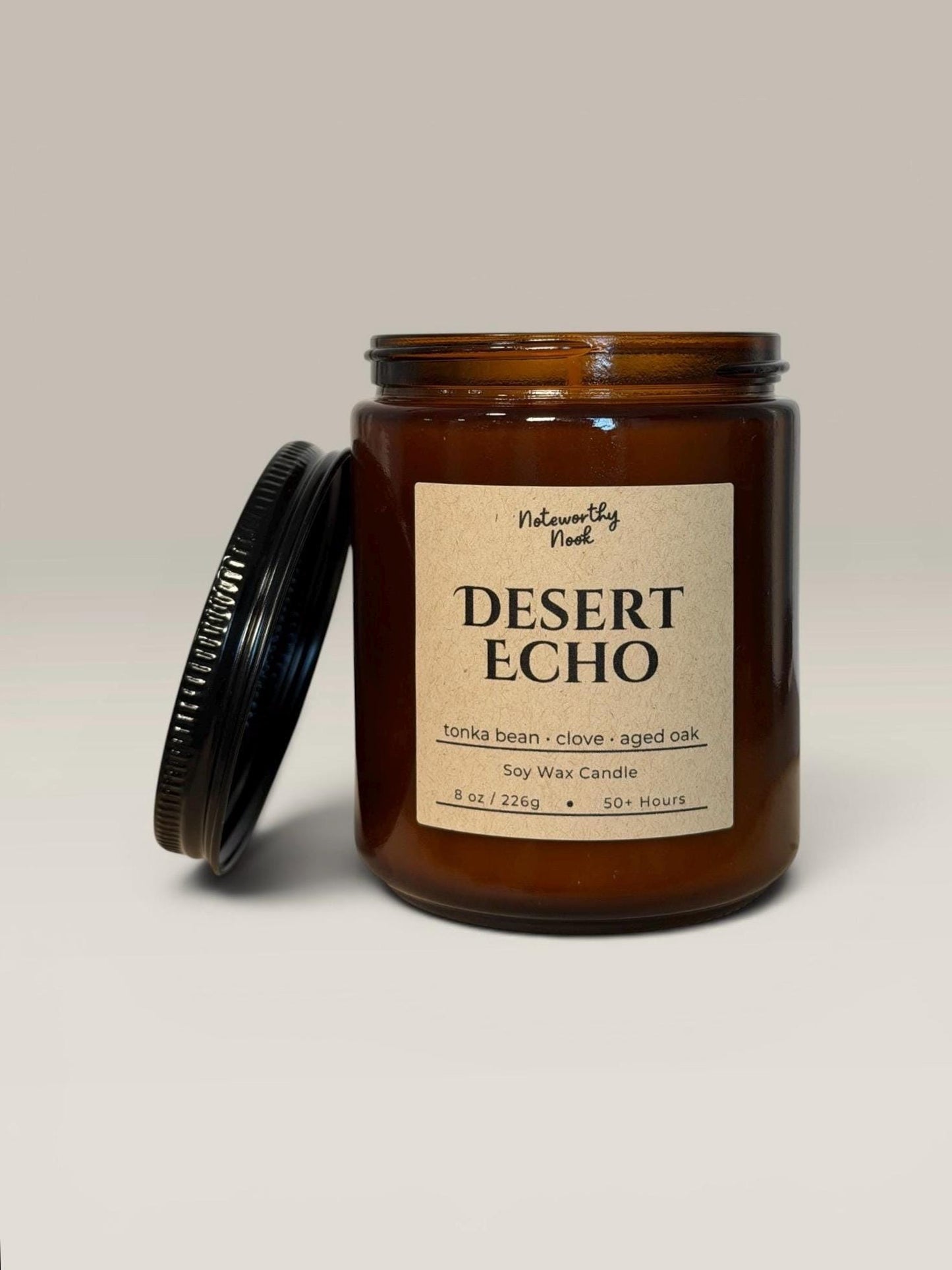 Leather Tonka Candle, Warm Spicy Soy Candle, Earthy Masculine Scent, Cozy Aesthetic Gift, Bergamot Clove Candle, Desert Echo