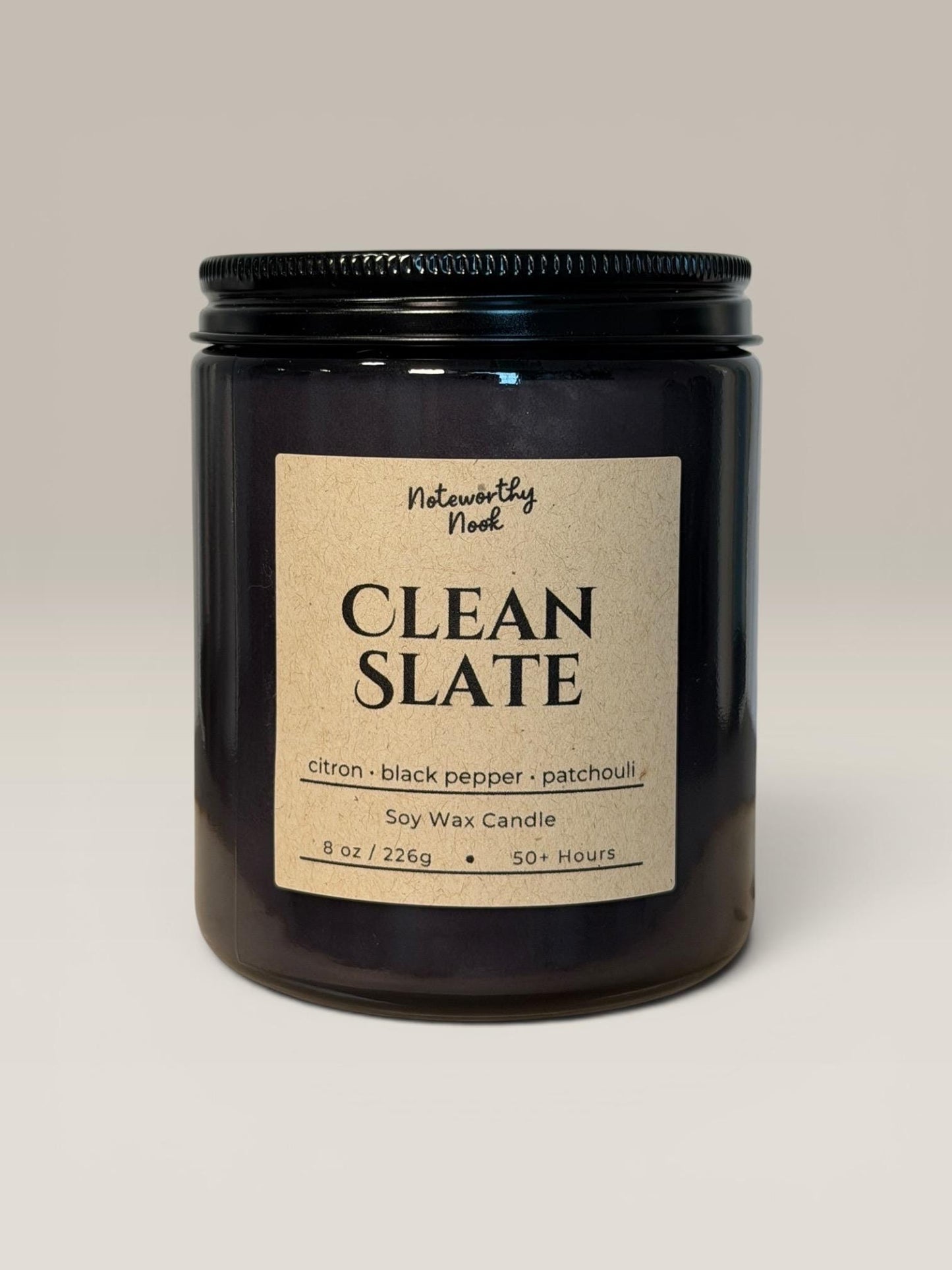 Clean Fresh Soy Candle, Musky Floral Scent, Vanilla Patchouli Candle, Cozy Minimalist Decor, Soft Smoky Candle, Clean Slate