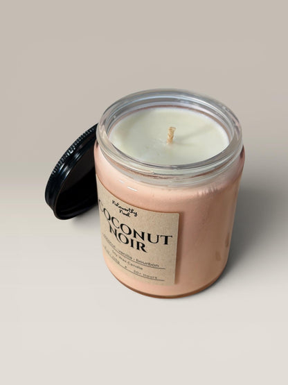 Coconut Noir Soy Wax Candle | Hand-Poured | Small Batches | 8oz Scented Candle