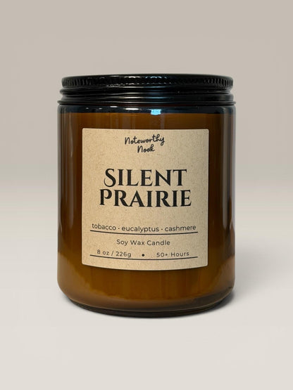 Tobacco Eucalyptus Candle, Fresh Woodsy Scent, Cozy Masculine Soy Candle, Minimalist Home Decor, Cashmere Wood Candle, Silent Prairie