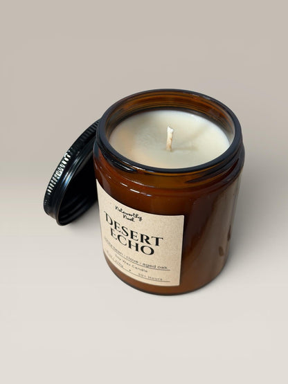 Leather Tonka Candle, Warm Spicy Soy Candle, Earthy Masculine Scent, Cozy Aesthetic Gift, Bergamot Clove Candle, Desert Echo