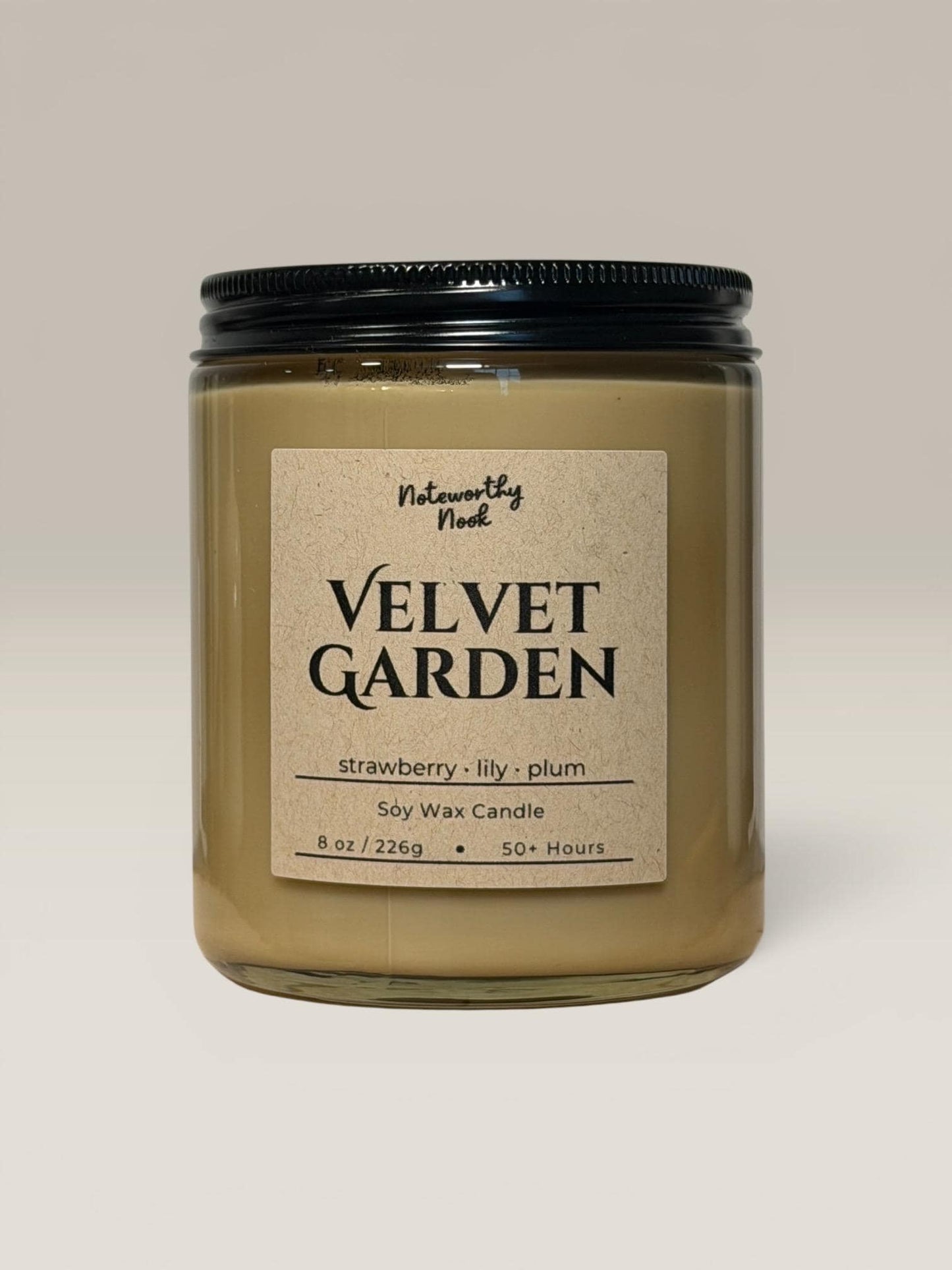 Velvet Garden Candle, Strawberry Lily Plum Scent, Magical Floral Soy Candle, Witchy Garden Candle, Mossy Amber Candle, Cozy Bookish Gift