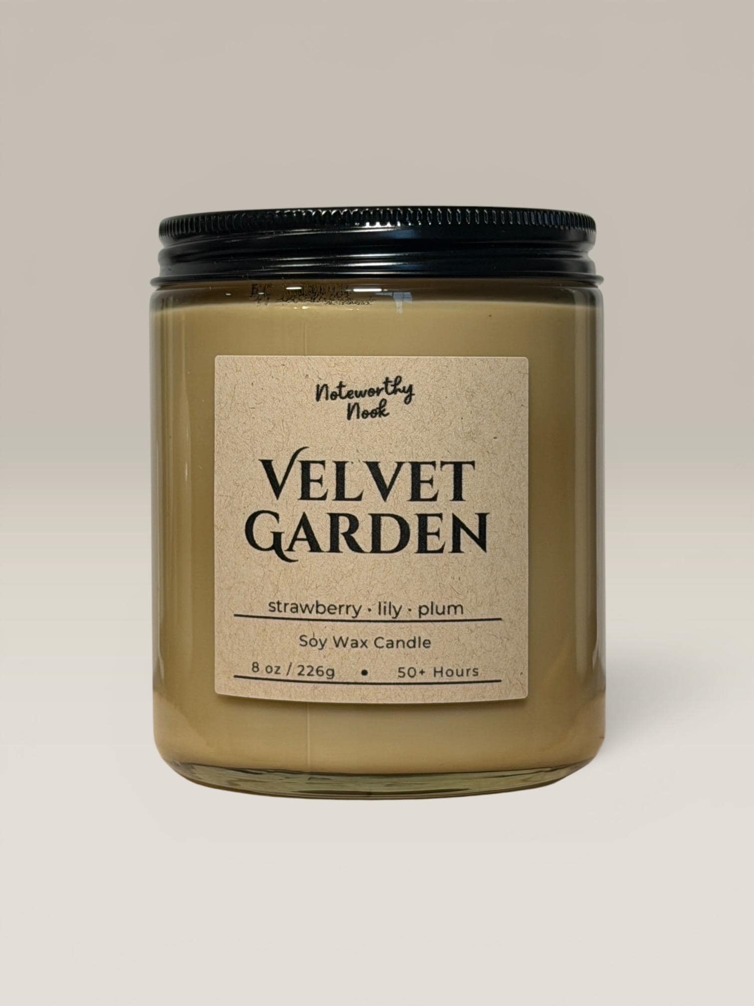 Velvet Garden Candle, Strawberry Lily Plum Scent, Magical Floral Soy Candle, Witchy Garden Candle, Mossy Amber Candle, Cozy Bookish Gift